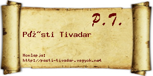 Pásti Tivadar névjegykártya